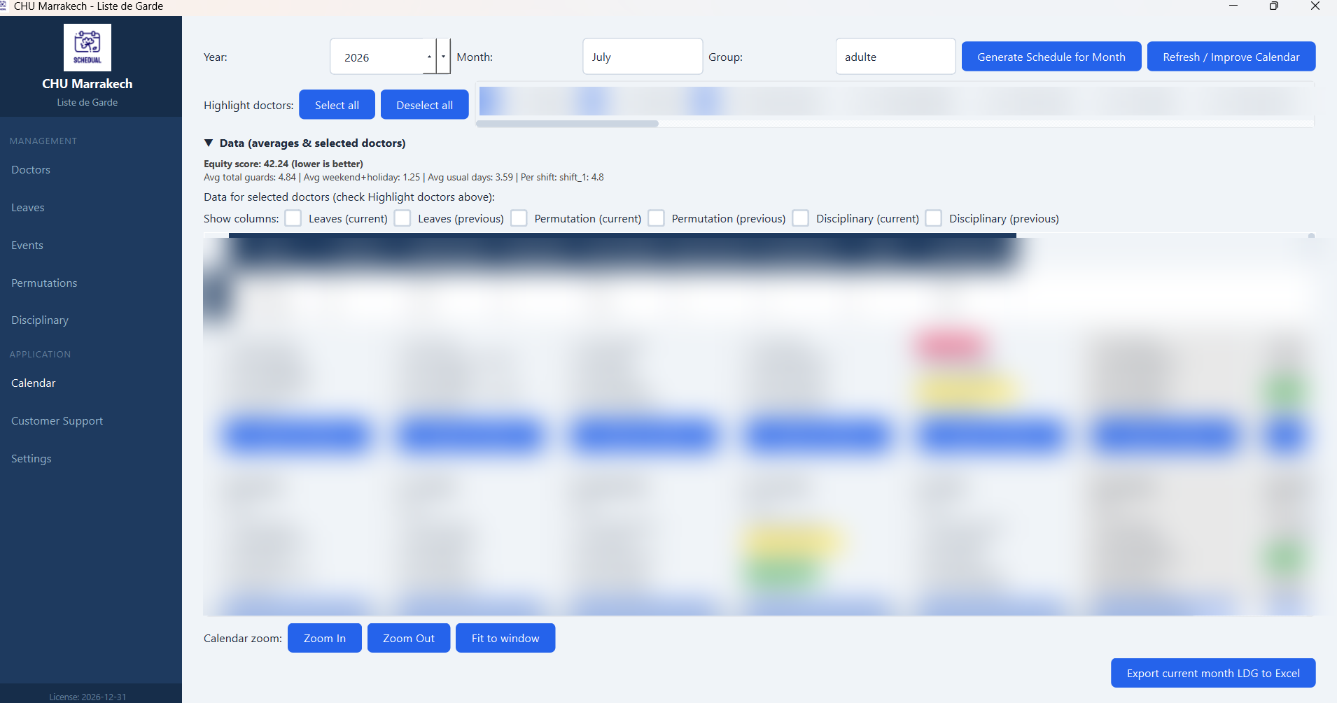 CHU Marrakech: On-Call Scheduling